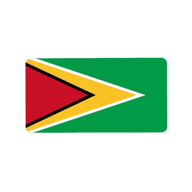 Etiqueta bandera de Guyana (Frente)