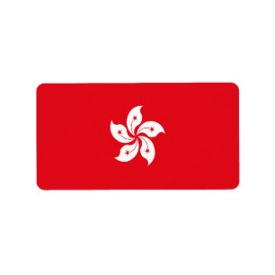 Etiqueta Bandera de Hong Kong