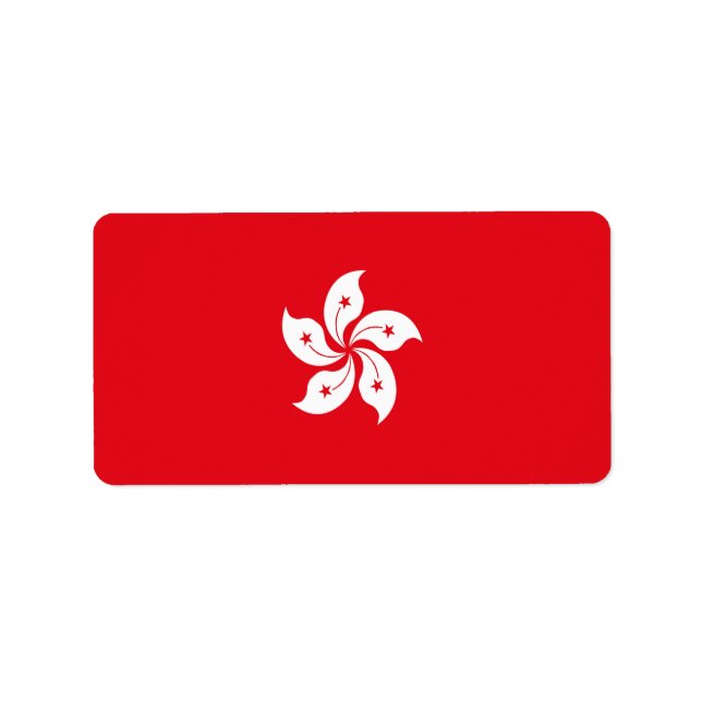 Etiqueta Bandera de Hong Kong (Frente)