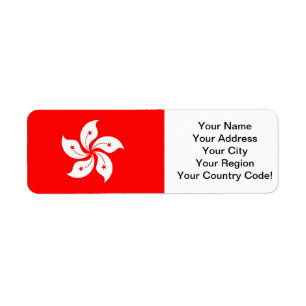 Etiqueta Bandera de Hong Kong