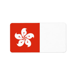 Etiqueta Bandera de Hong Kong