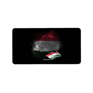 Etiqueta bandera de Hungría