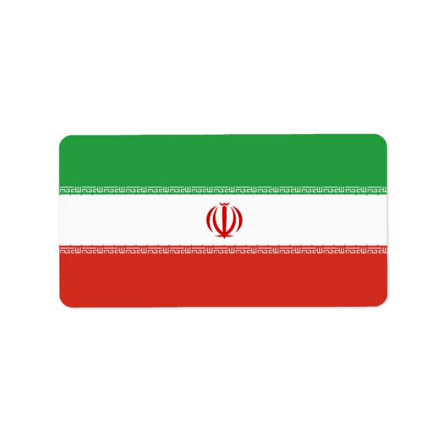 Etiqueta Bandera de Irán (Frente)