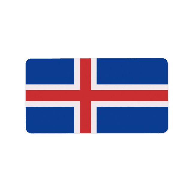 Etiqueta Bandera de Islandia (Frente)