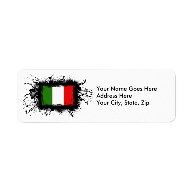 Etiqueta Bandera de Italia (Frente)
