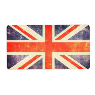 Etiqueta Bandera de Jack de la Unión de Vintage