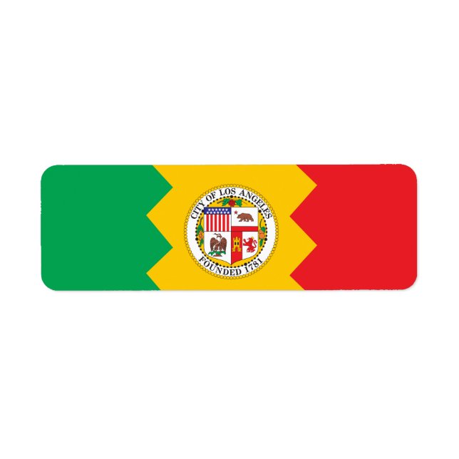 Etiqueta Bandera de la ciudad de Los Ángeles (Frente)