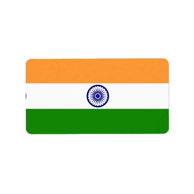 Etiqueta Bandera de la India (Frente)