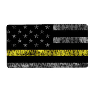 Etiqueta Bandera de la línea amarilla delgada de Dispatche