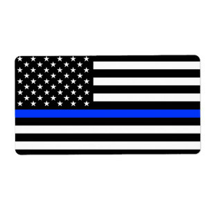 Etiqueta Bandera de la policía de la delgada línea azul