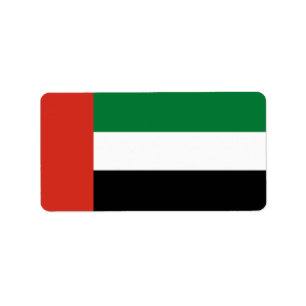 Etiqueta Bandera de los Emiratos Árabes Unidos
