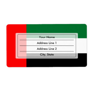 Etiqueta Bandera de los Emiratos Árabes Unidos