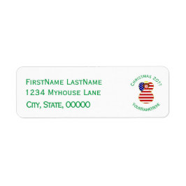 Etiqueta Bandera de los Navidades del Ángel del Pelo Rojo d