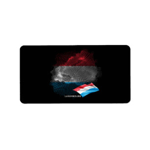 Etiqueta bandera de Luxemburgo