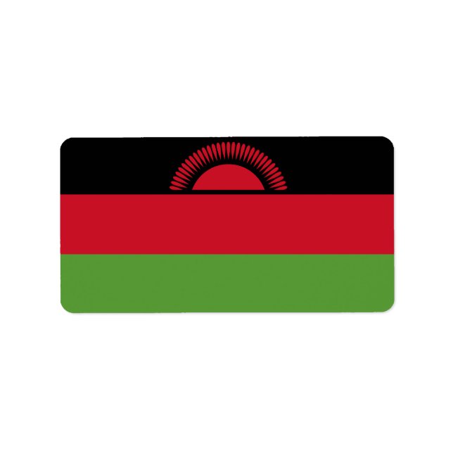 Etiqueta Bandera de Malawi (Frente)