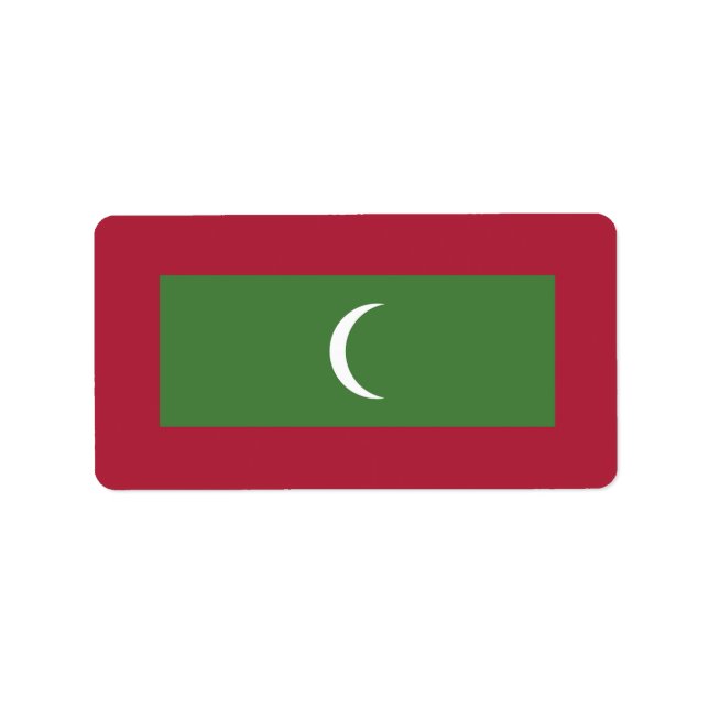 Etiqueta Bandera de Maldivas (Frente)