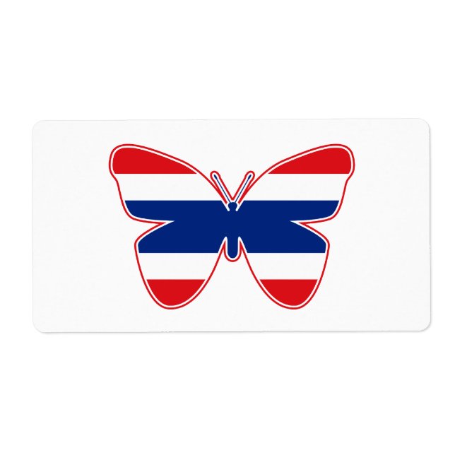 Etiqueta Bandera de mariposa tailandesa (Frente)