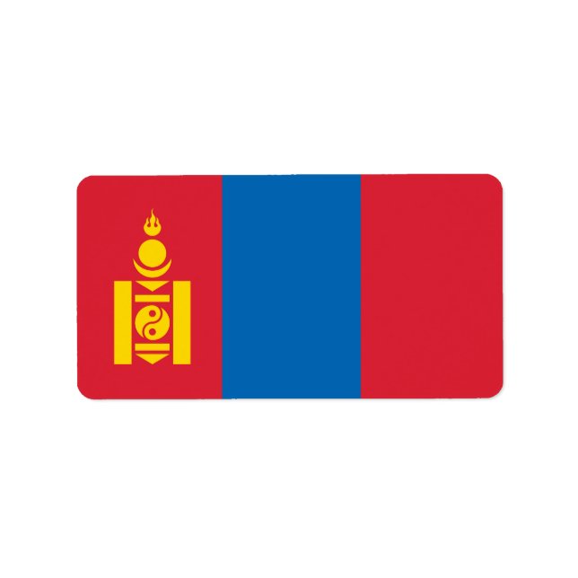 Etiqueta Bandera de Mongolia (Frente)