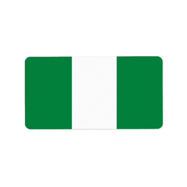 Etiqueta Bandera de Nigeria (Frente)