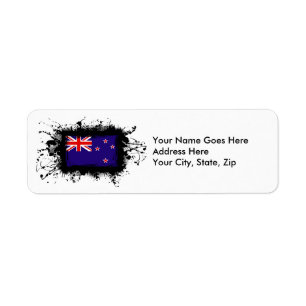 Etiqueta Bandera de Nueva Zelanda