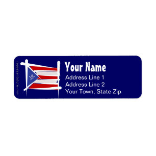 Etiqueta Bandera de pincel de Puerto Rico