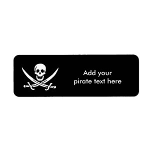 Etiqueta Bandera de pirata alegre de Rogelio