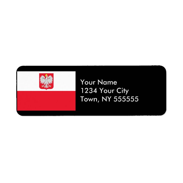 Etiqueta Bandera de Polonia (Frente)