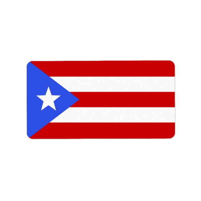 Etiqueta Bandera de Puerto Rico (Frente)