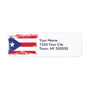 Etiqueta Bandera de Puerto Rico del Grunge
