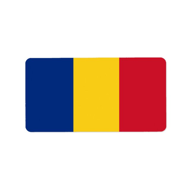 Etiqueta Bandera de Rumania (Frente)