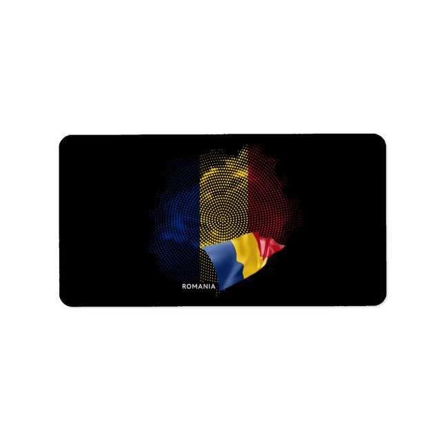 Etiqueta bandera de Rumania (Frente)