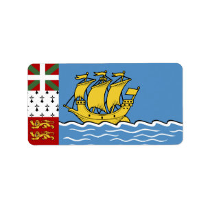 Etiqueta bandera de Saint Pierre y Miquelon