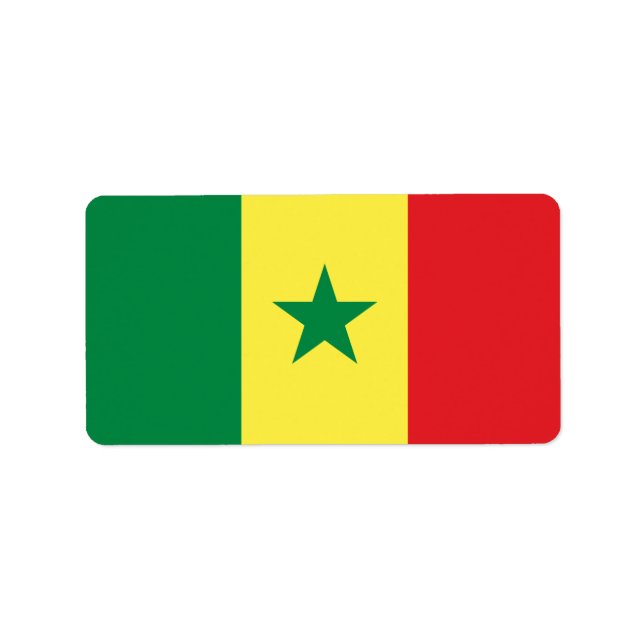 Etiqueta Bandera de Senegal Labels (Frente)