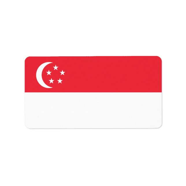 Etiqueta Bandera de Singapur (Frente)