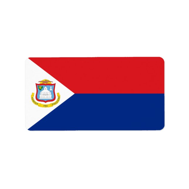 Etiqueta Bandera de Sint Maarten (Frente)