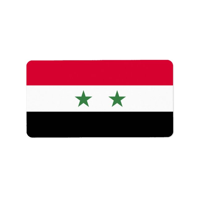 Etiqueta Bandera de Siria (Frente)
