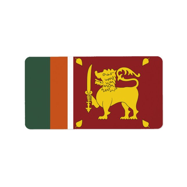 Etiqueta Bandera de Sri Lanka (Frente)