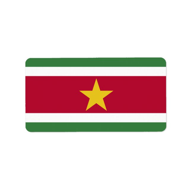 Etiqueta Bandera de Surinam (Frente)