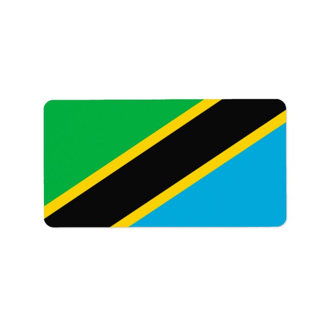 Etiqueta Bandera de Tanzania (Frente)