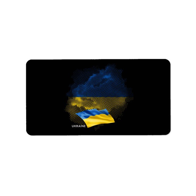 Etiqueta Bandera de Ucrania (Frente)