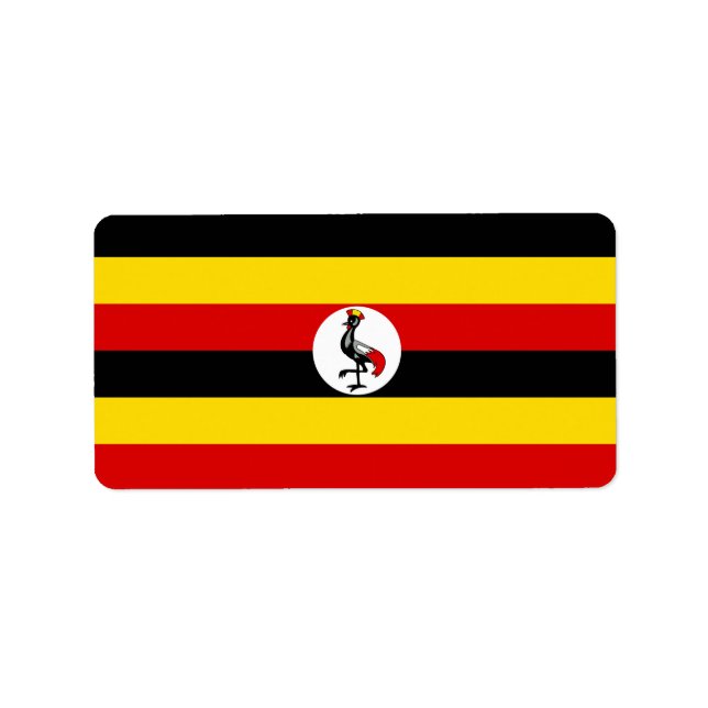 Etiqueta Bandera de Uganda (Frente)