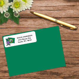 Etiqueta Bandera de Washington y Flor Pacífico Rododendros