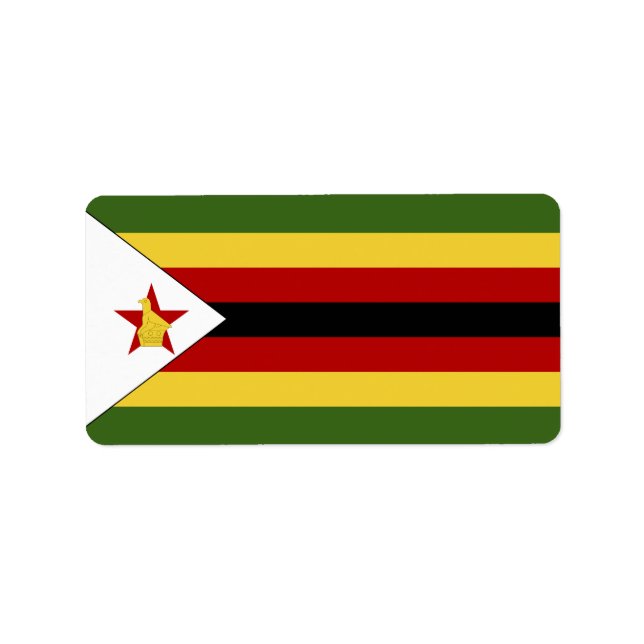 Etiqueta Bandera de Zimbabue (Frente)