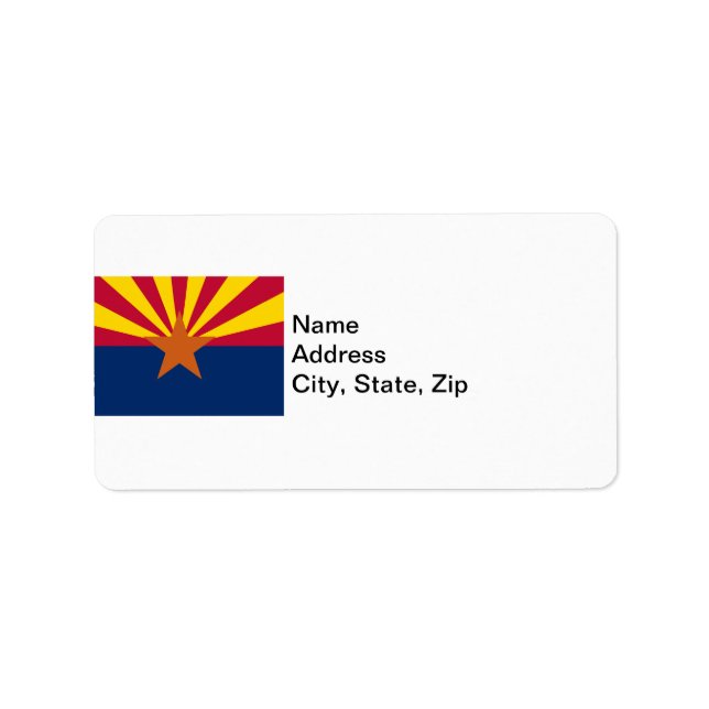 Etiqueta Bandera del estado de Arizona (Frente)
