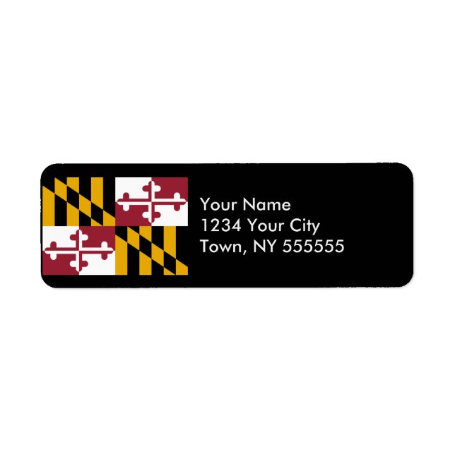Etiqueta Bandera del Estado de Maryland (Frente)