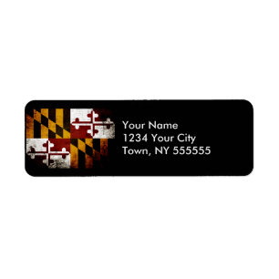 Etiqueta Bandera del estado de Maryland con estilo grunge n