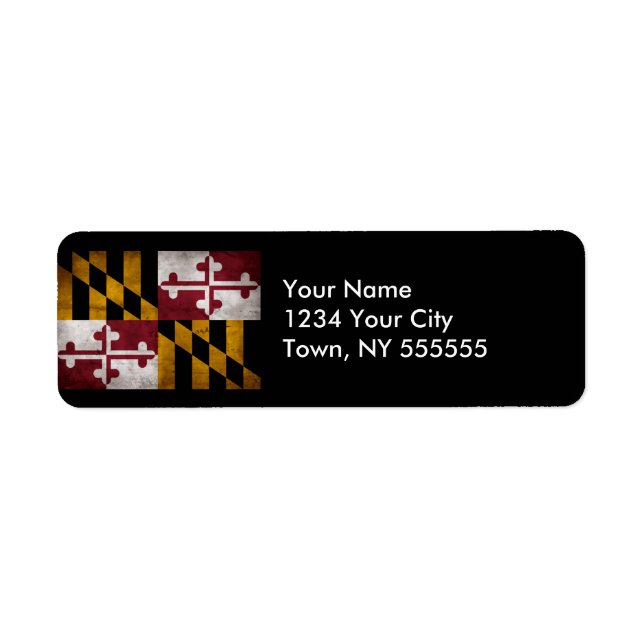 Etiqueta Bandera del Estado de Maryland, de época blanca (Frente)