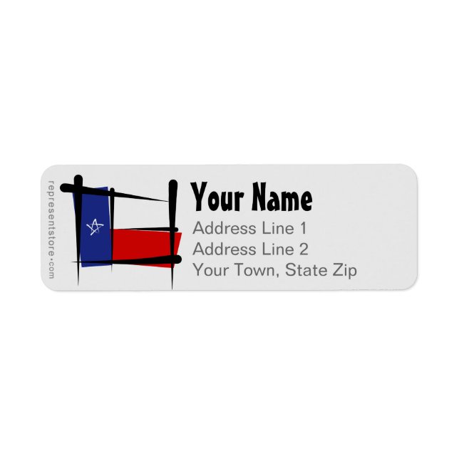 Etiqueta Bandera del pincel de Texas (Frente)