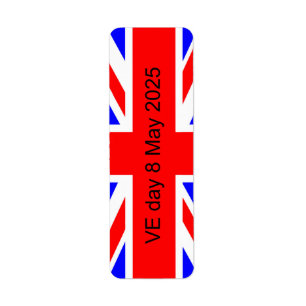 Etiqueta Bandera del Reino Unido Día VE 2025