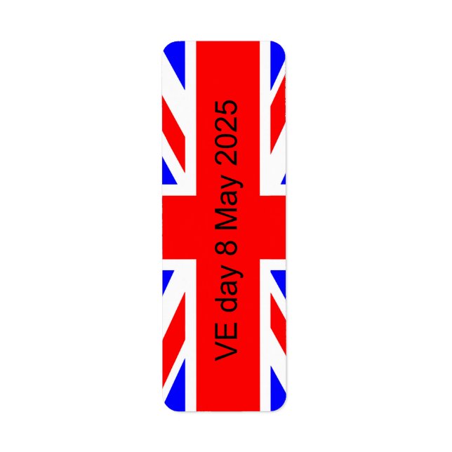 Etiqueta Bandera del Reino Unido Día VE 2025 (Frente)